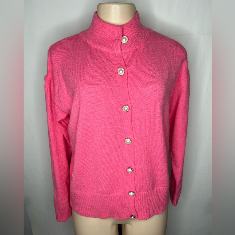 NWT Pearl Buttoned Cardigan Long Sleeve Pink by Made With Love. Size S